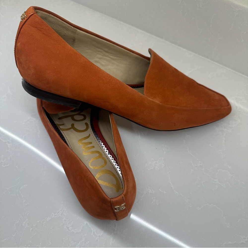Sam Edelman Penny Burnt Orange Pointed Suede Loafers. Size: 7.5 M Women’s - Picture 6 of 13